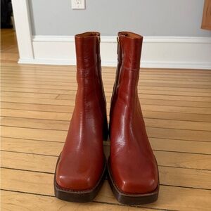 Steve Madden brown square toe booties